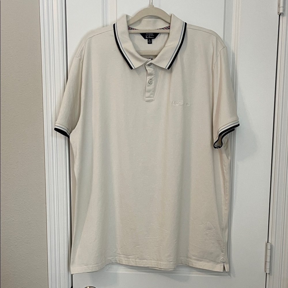 Ben Sherman Cream Polo with Black Details